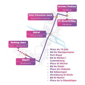 parcours Marche des Fiertés LGBT+ de Paris 2019