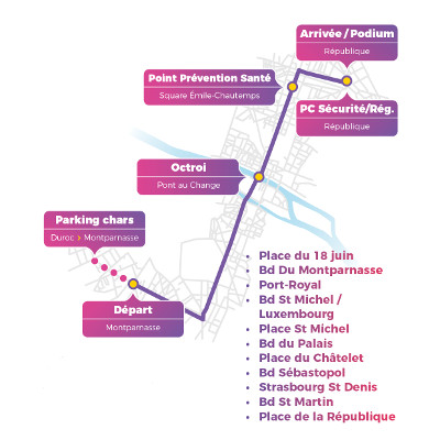 Parcours Marche des Fiertés LGBT+ de Paris 2019