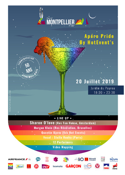 affiche Apero Pride Montpellier 2019