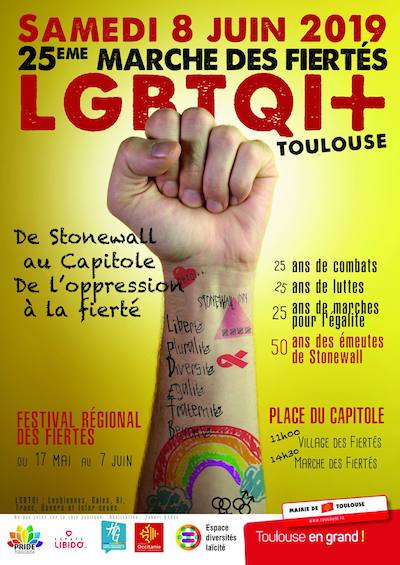 affiche Marche des Fiertés LGBTQI+ de Toulouse 2019