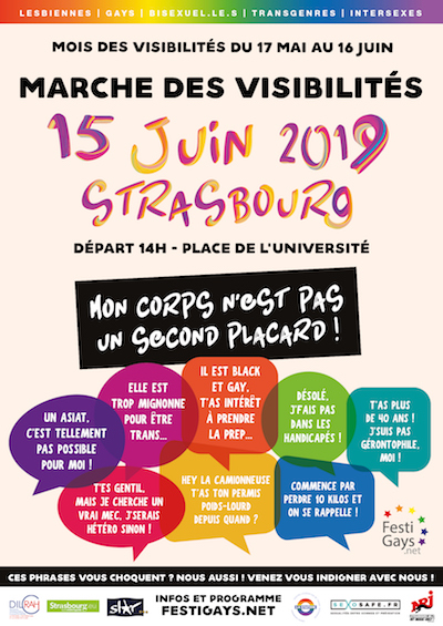 affiche Marche des Visibilités Strasbourg 15 juin 2019