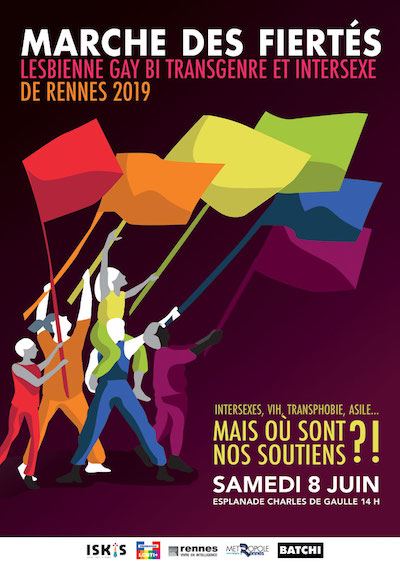 affiche Marche des Fiertés Rennes 2019