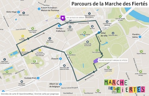 itineraire marche des fiertés grenoble 2021