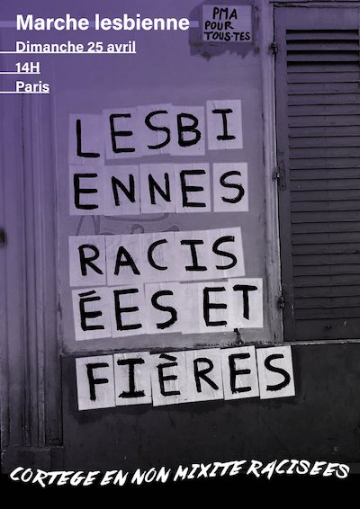 affiche de la Marche lesbienne Paris 25 avril 2021