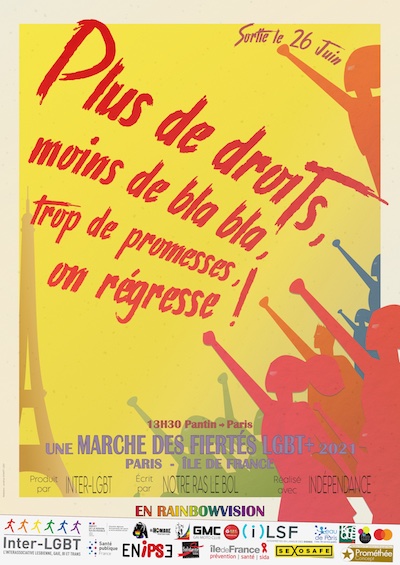 Affiche Marche des Fiertés Paris - Ile-de-France 2021