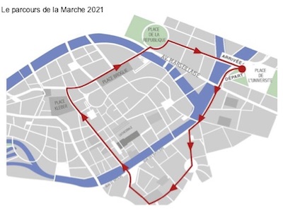 Parcours de la Marche des Visibilités de Strasbourg 2021