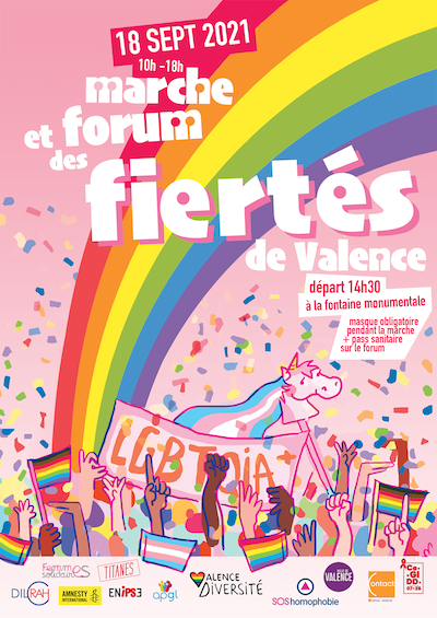 Affiche Marche des Fiertés Valence 2021