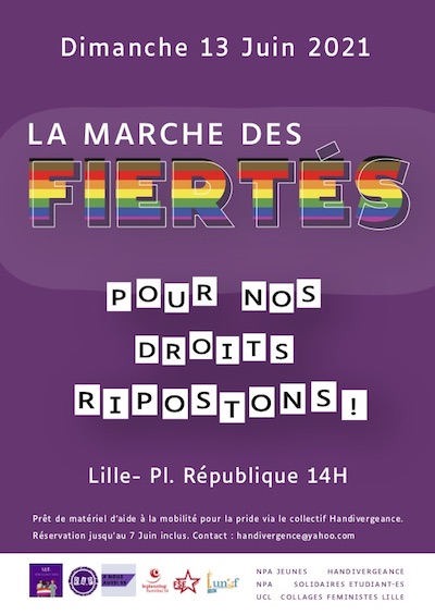 Affiche Marche des Fiertés Lille 2021
