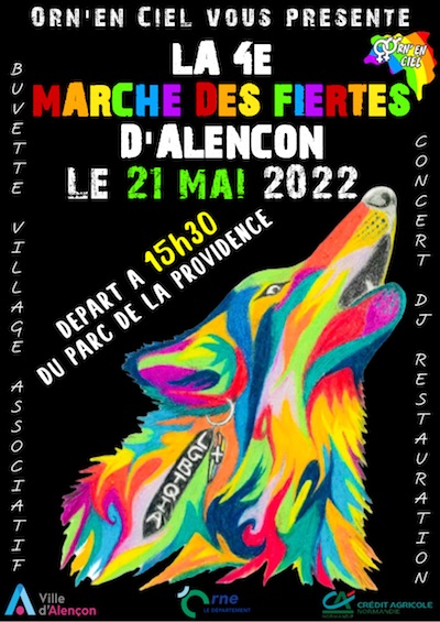 Affiche Marche des fiertés Alençon 21/5/22