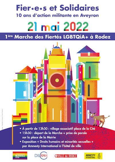 Affiche Marche des Fiertés Rodez 2022