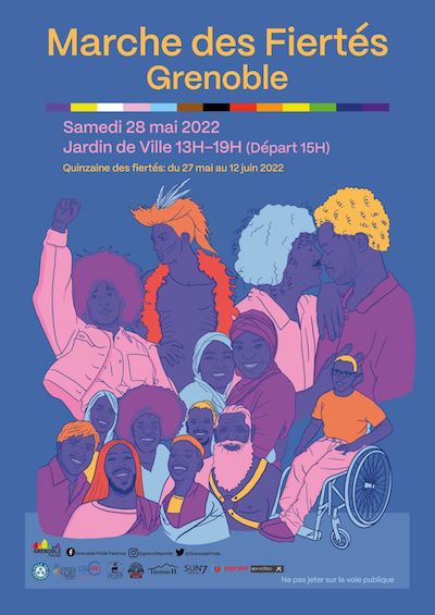 Affiche Marche des Fiertés Grenoble 2022