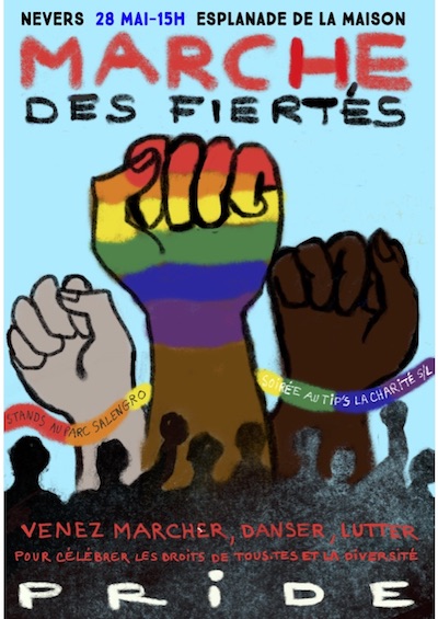 Affiche Marche des Fiertés Nevers 2022