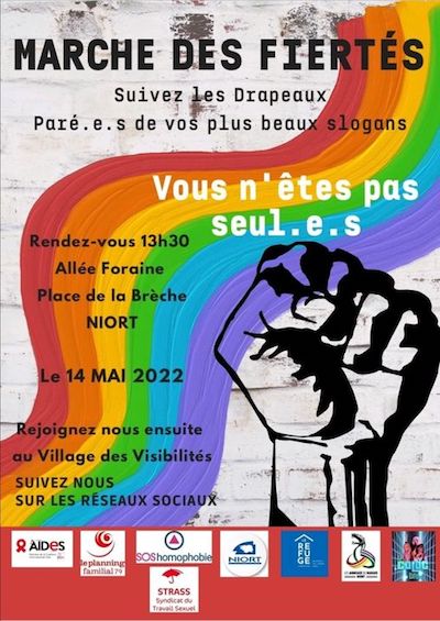 Affiche Marche des Fiertés Niort 2022