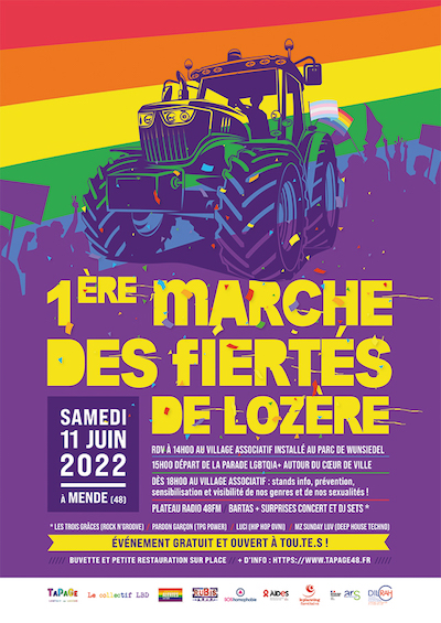 Affiche Marche des Fiertés Mende 2022