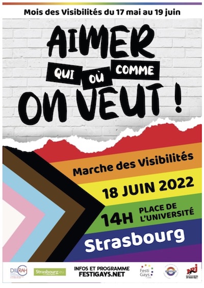 Affiche de la Marche des Visibilités de Strasbourg 2022