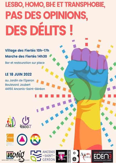 Affiche Marche des fiertés Ancenis 2022