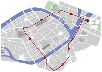 carte du parcours de la Marche des Visibilités de Strasbourg 2022