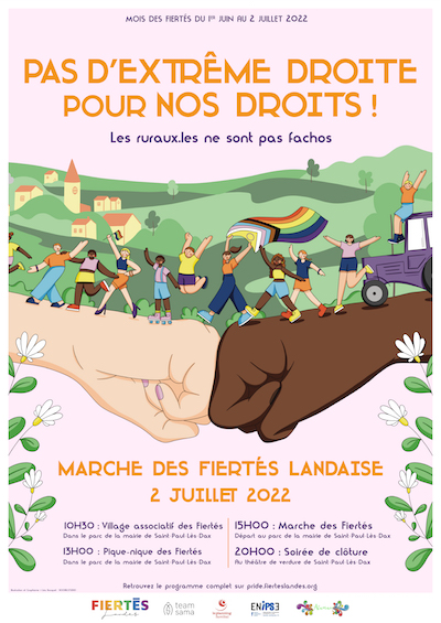 Affiche Mrache des Fiertés landaise 2022