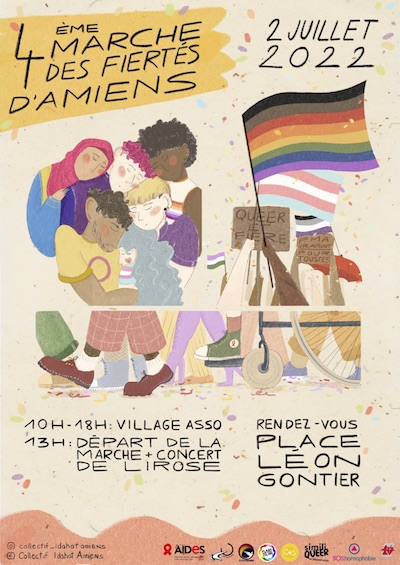 Affiche Marche des fiertés Amiens 2022