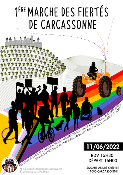 Affiche Marche des Fiertés Carcassonne 2022