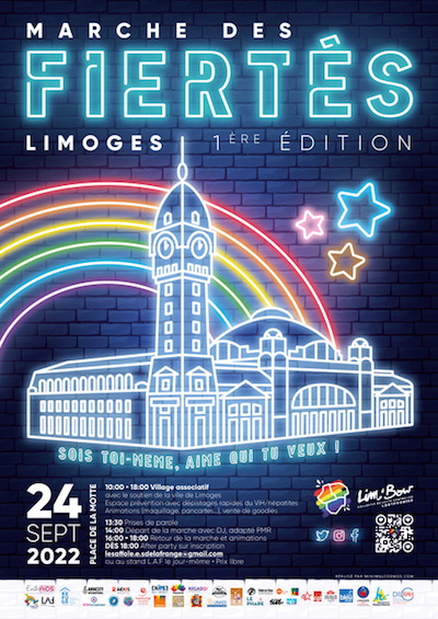 Affiche Marche des Fiertés Limoges 2022