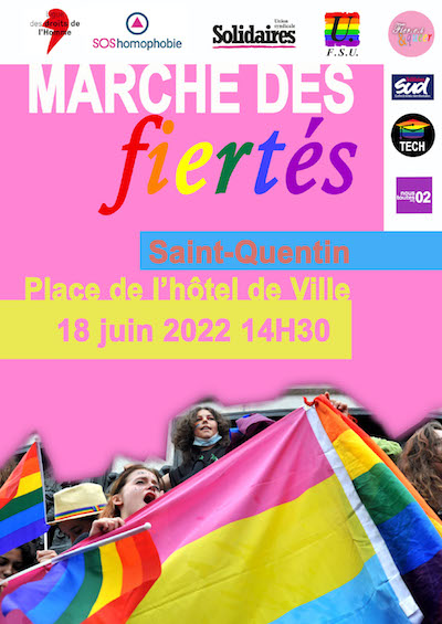 Affiche Marche des Fiertés Saint-Quentin (02) 2022