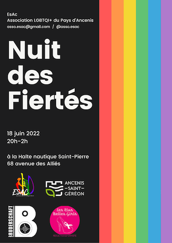 Affiche Nuit des fiertés Ancenis 2022