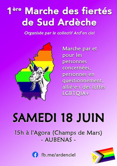 Affiche Marche des Fiertés Aubenas 2022