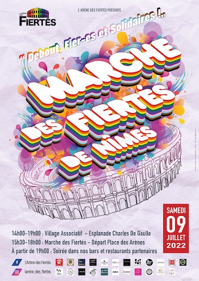 Affiche Marche des fiertés Nimes 2022