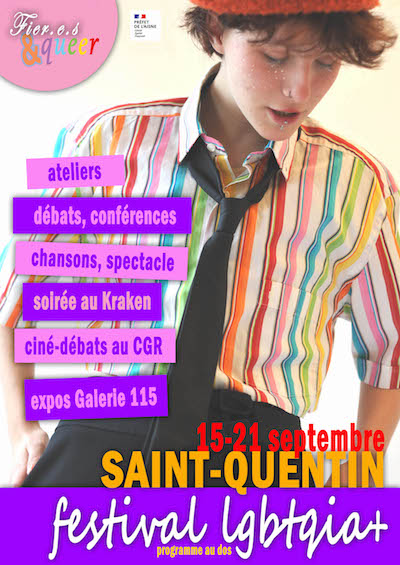 Affiche festival fier.e.s et queer St Quentin 2022