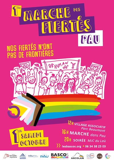 affiche Marche des Fiertés Pau 2022