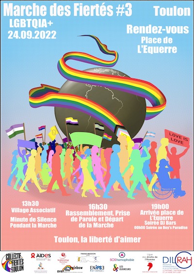 Affiche Marche des Fiertés Toulon 2022