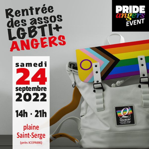 flyer rentrée des assos lgbti+ pride event angers 2022
