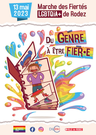affiche de la marche des fiertés de Rodez 13/05/2023