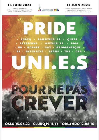 affiche Pride Montpellier 17/06/23