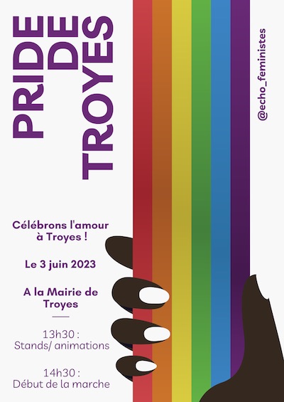affiche Pride de Troyes 3/6/2023