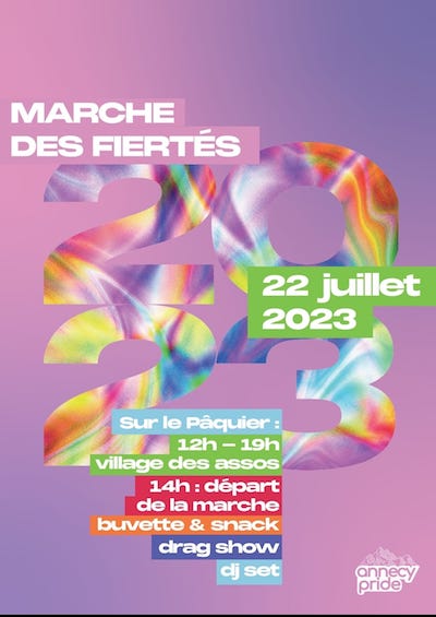 affiche Marche des Fiertés Annecy 22/07/2023