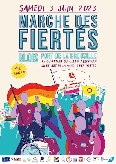 affiche Marche des Fiertés Blois 2023