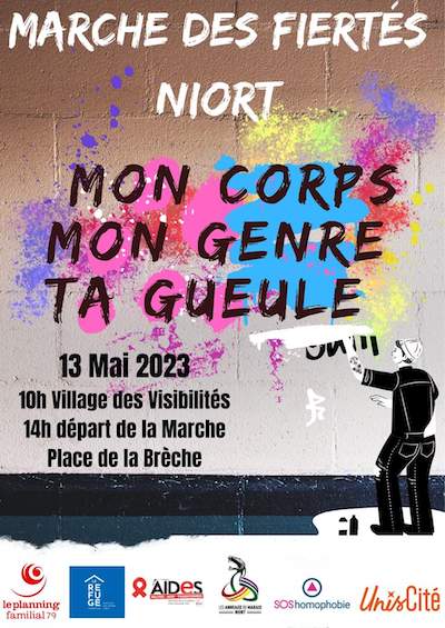 Affiche marche des Fiertés Niort 2023