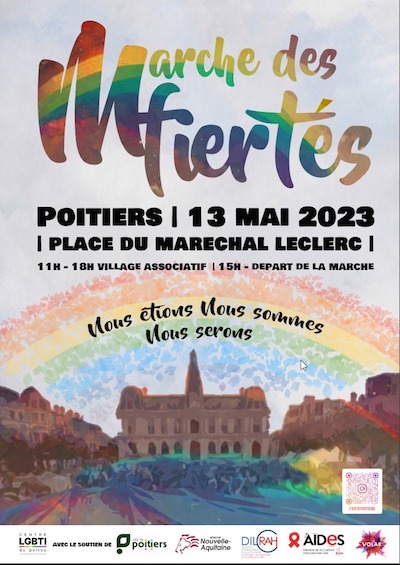 affiche mache des fiertés du poitou Poitiers 13/5/2023