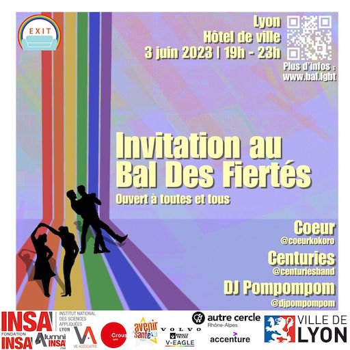 invitation au bal des fiertés de l'Insa Lyon 2023
