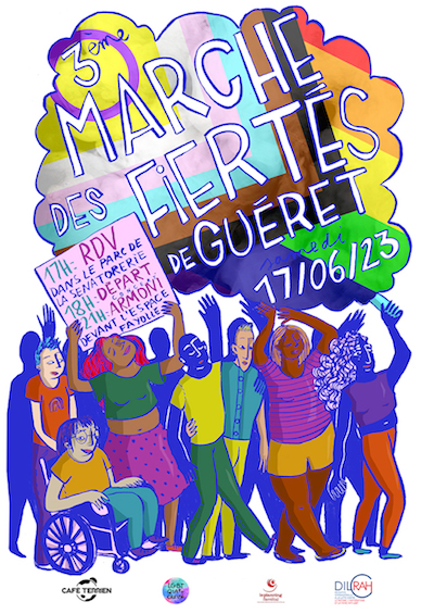 affiche Marche des Fiertés Guéret 17/6/2023