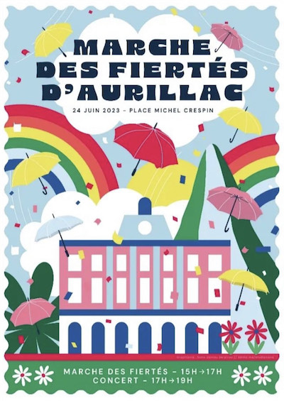 affiche Marche des Fiertés Aurillac 24/6/2023