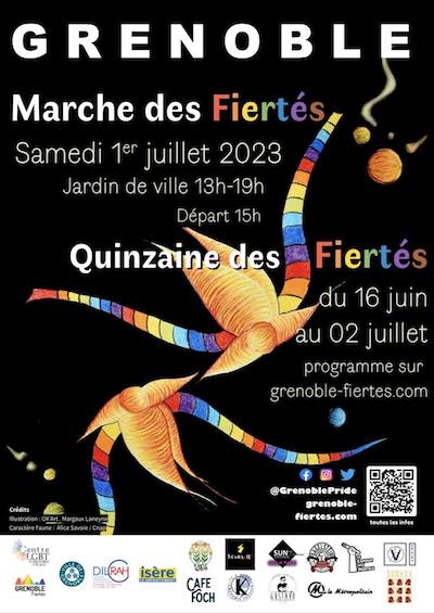 affiche marche des fiertés grenoble 1/7/23