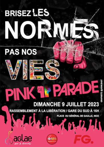 affiche Pink Parade Nice 9 juillet 2023