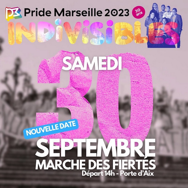 annonce de la nouvelle date de la Pride Marseille 2023 : 30 septembre