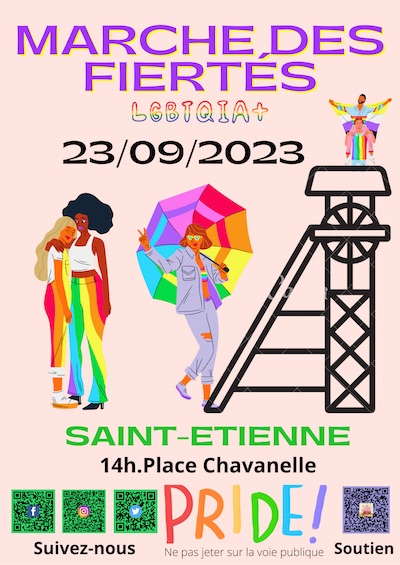 affiche Marche des Fiertés Saint-Etienne 2023