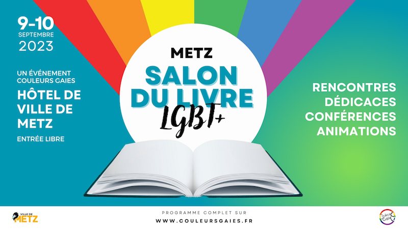 affiche salon du livre LGBT+ de Metz 09/2023
