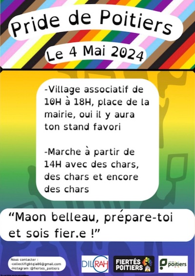 Déroulé de la Pride 2024 à Poitiers