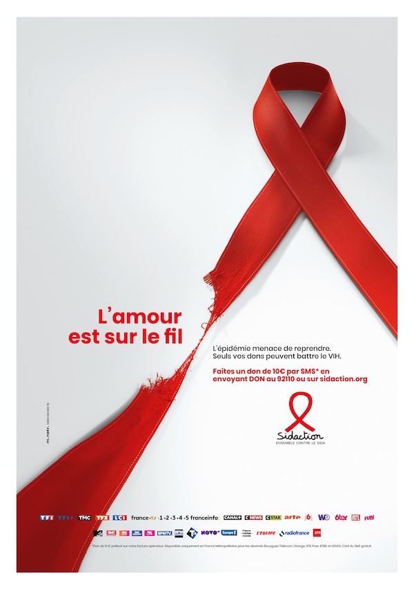 Affiche du sidaction 2026 - L'amour est sur le fil